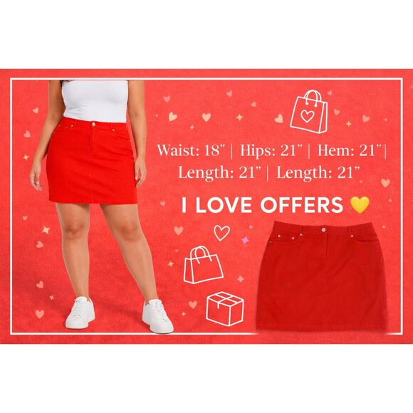🧡 Jones New York Sport Orange Stretch Denim Mini Skirt 16 🧡 - Picture 6 of 6